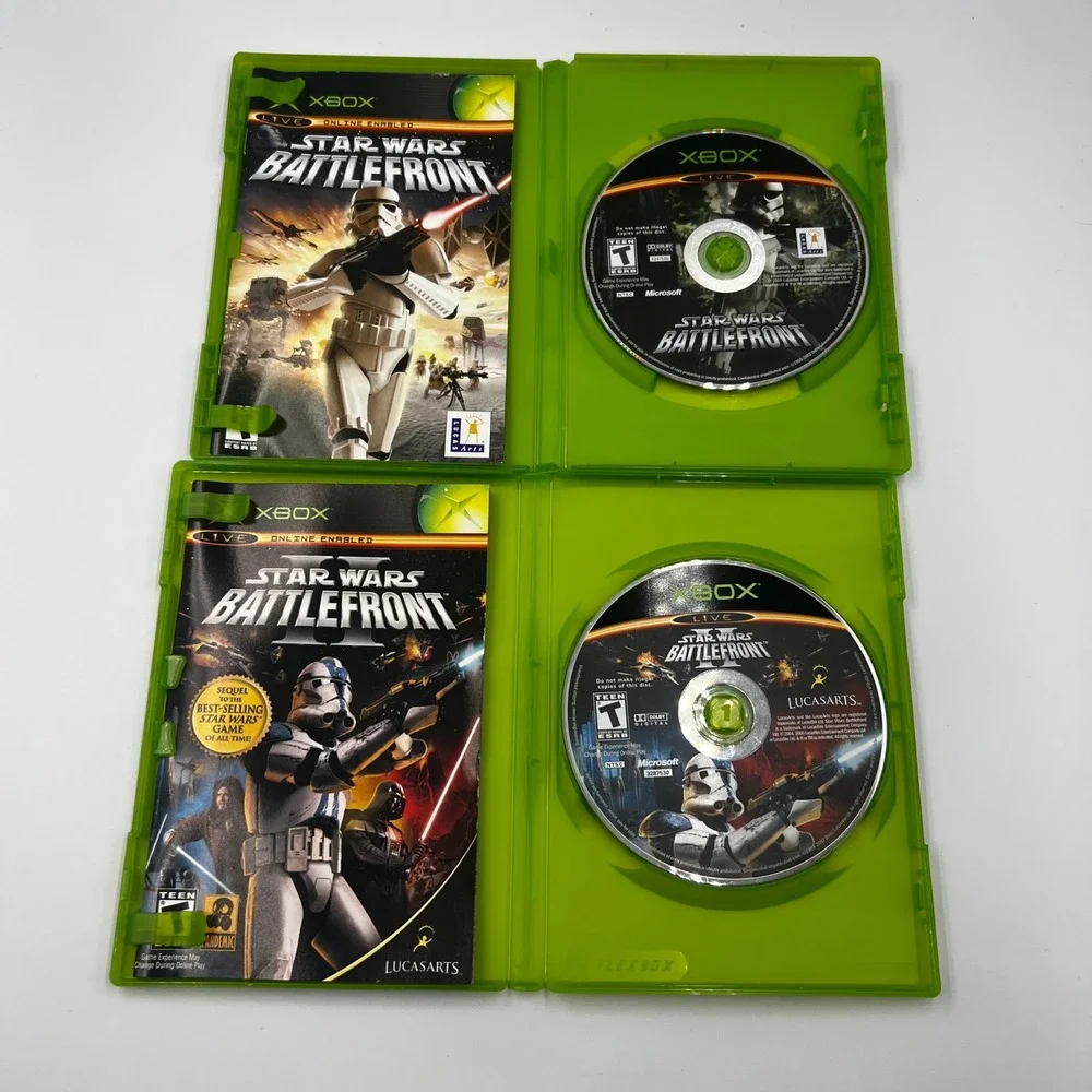 Star Wars Battlefront 1 & 2 Original Xbox Bundle CIB LucasArts Pandemic Games